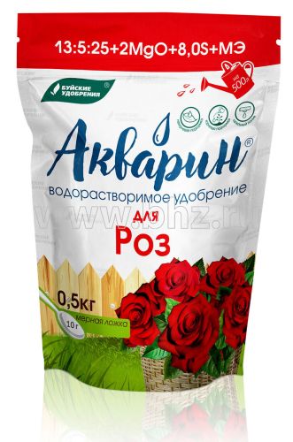 Фото товара Водорастворимое удобрение "Акварин для Роз" 0,5кг ДОЙ-ПАК /4650100155498 — Krasavita.by