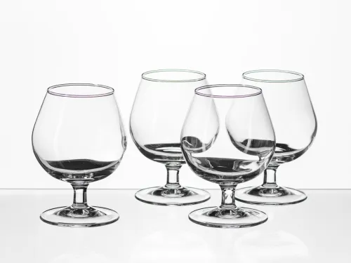 Фото товара НАБОР БОКАЛОВ ДЛЯ КОНЬЯКА стеклянных "Tasting Time. Cognac" 4 шт. 250 мл (арт. P9243, код 038824) — Krasavita.by