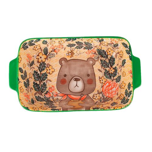Фото товара 0860445 Блюдо для запекания "Kawaii Forest.Bear" 22*12,5*5см. v=600мл. (фарфор) (min9) (транспортная — Krasavita.by
