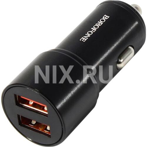Фото товара BOROFONE BZ19B/ Авто ЗУ/ QC 3.0/ 2 USB/ Выход: 36W/ черный — Krasavita.by