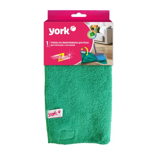 Фото товара Салфетка из микрофибры для пола двусторонняя с застежкой YORK (50х60 см) — Krasavita.by