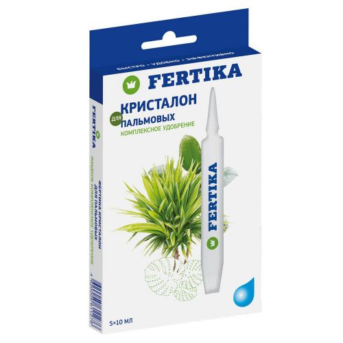 Фото товара ФЕРТИКА Кристалон для пальмовых, фикусов, драцен, юкк жидкий, 5*10 мл. мин. удобрение 4620005611276 — Krasavita.by