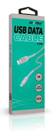 Фото товара Дата-кабель Smartbuy 8pin кабель в TPE оплет. Flow3D, 1м. мет.нак.,<2А, розовый (iK-512FLbox rose) — Krasavita.by