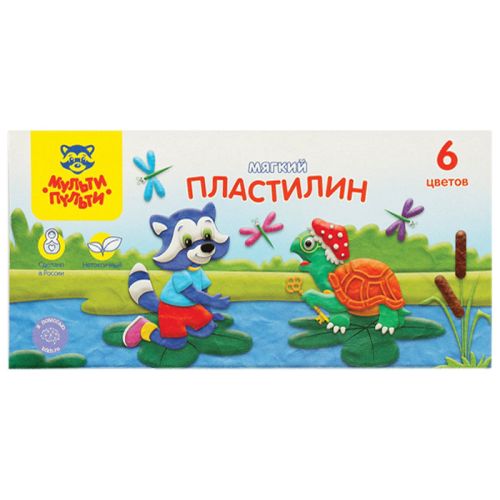 Фото товара Пластилин  6 цв. Мульти-Пульти "Енот в сказке" со стеком  — Krasavita.by