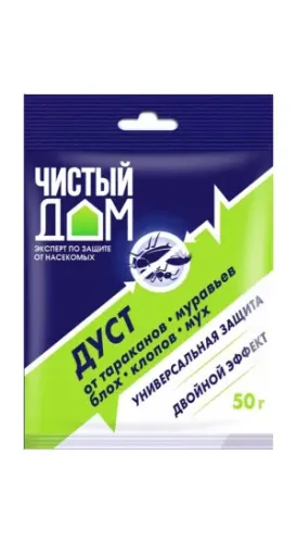 Фото товара "Чистый Дом" - Дуст дезар от тараканов,блох, клопов, муравьев (пак 50 гр),  /4601826001026 — Krasavita.by