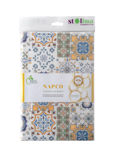 Фото товара Скатерть на флисе "NAPCO"  Рис. 4023 Солнечный мак, размер  110x130±5см — Krasavita.by