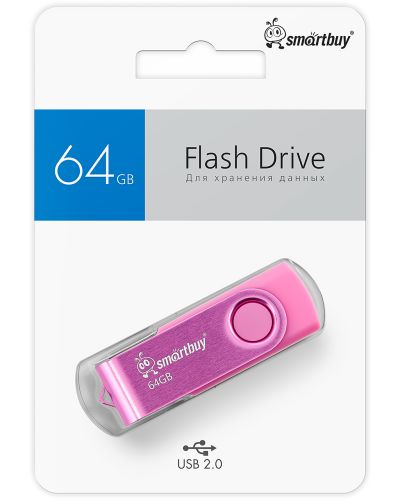 Фото товара USB флэш-диск 2.0 Smartbuy 064GB Twist Pink (SB064GB2TWP) — Krasavita.by