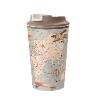 ТЕРМОСТАКАН С КЛАПАНОМ И ДЕКОРОМ "КАРТА" 350МЛ (Светло-бежевый)