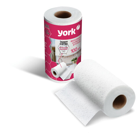 Салфетки Соты универсальные в рулоне YORK 100шт. (22,5х25 см)