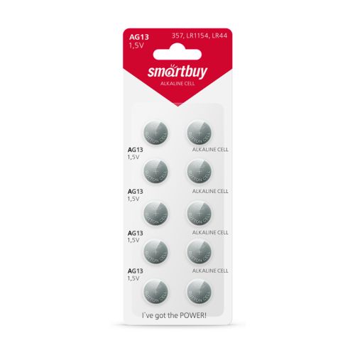 Фото товара Батарейка часовая Smartbuy AG13-10B (200/2000)  (SBBB-AG13-10B) — Krasavita.by