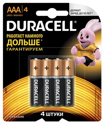 Фото товара Батарейка DURACELL LR03/MN2400 4BP, Бельгия 4шт — Krasavita.by