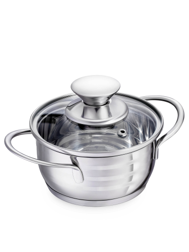 Фото товара Кастрюля со стек. кр. 0,7л; 12х6 см Linea BIMBO vitro 93-BIMv-02 — Krasavita.by