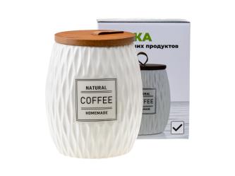Фото товара БАНКА ДЛЯ СЫПУЧИХ ПРОДУКТОВ керамическая "Coffee" 700 мл/11*11*13 см (арт. QC25A144C, код 293049) — Krasavita.by