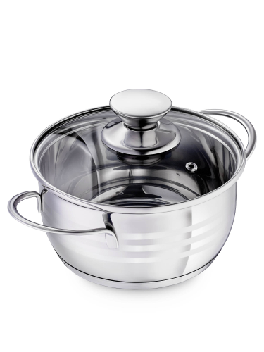 Фото товара Кастрюля со стек. кр. 1,5л; 16х8 см Linea BIMBO vitro 93-BIMv-05 — Krasavita.by