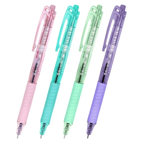 Фото товара Ручка шариковая автоматическая с грипом BRAUBERG CLASSIC PASTEL,СИНЯЯ,узел 0,5мм,линия 0,35мм,144468 — Krasavita.by