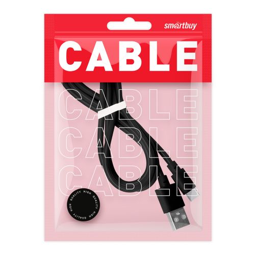 Фото товара Дата-кабель Smartbuy USB 2.0 - USB TYPE C, черный, длина 1,0 м (iK-3112 black)/100 — Krasavita.by