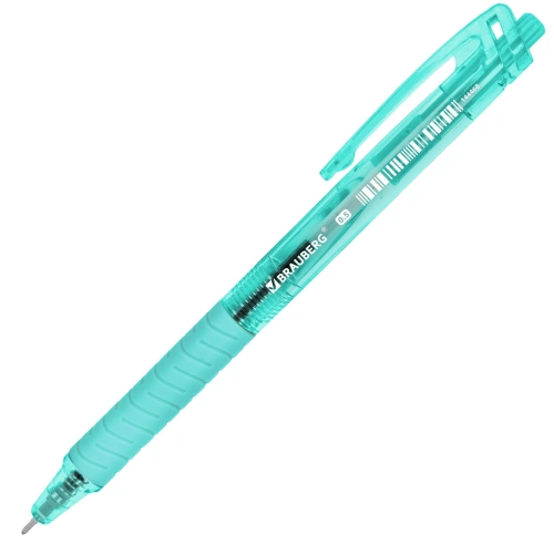 Фото товара Ручка шариковая автоматическая с грипом BRAUBERG CLASSIC PASTEL,СИНЯЯ,узел 0,5мм,линия 0,35мм,144468 — Krasavita.by