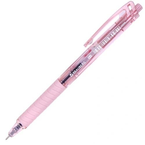 Фото товара Ручка шариковая автоматическая с грипом BRAUBERG CLASSIC PASTEL,СИНЯЯ,узел 0,5мм,линия 0,35мм,144468 — Krasavita.by