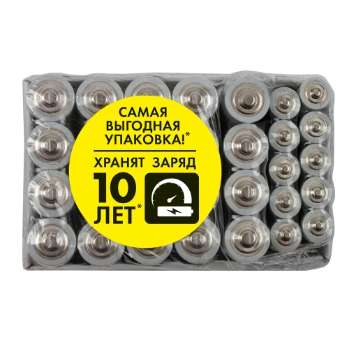 Фото товара Батарейки КОМПЛЕКТ 30 (20+10) шт, SONNEN Alkaline, AA+ААА (LR6+LR03), в коробке, 455097 — Krasavita.by