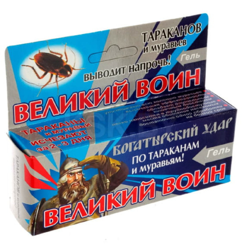 Фото товара Средство инсектицидное "Великий воин - ГЕЛЬ" для борьбы с тараканами, дом. и сад. мур. 45гр/46200156 — Krasavita.by