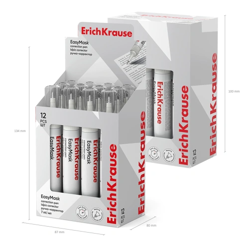 Фото товара Ручка-корректор ErichKrause EasyMask, 7мл (в дисплее по 12 шт.) — Krasavita.by
