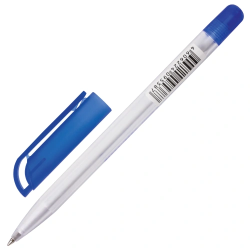 Фото товара Ручка шариковая масляная BRAUBERG Olive Pen, СИНЯЯ, корпус прозрачный, 0,7мм, линия 0,35мм, 141476 — Krasavita.by