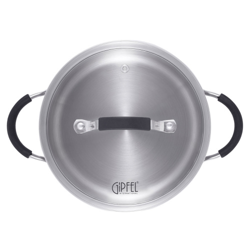 Фото товара Кастрюля METROPOLE 18x8,5см/2л со стеклянной крышкой, с индукционным капсульным дном. Ма — Krasavita.by