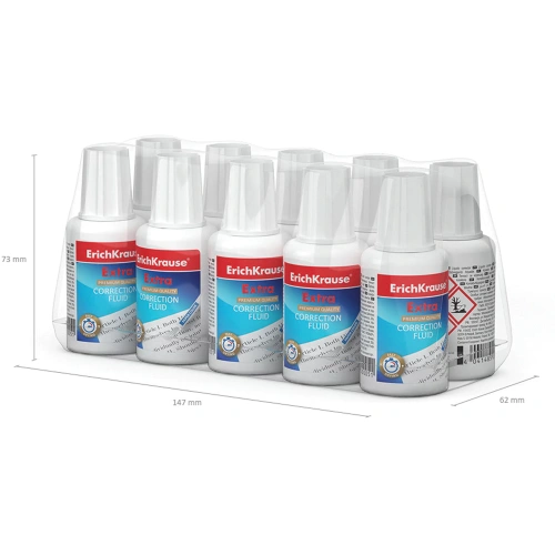 Фото товара Корректирующая жидкость с кисточкой ErichKrause Extra, 20г (в пластиковом поддоне по 10 шт.) — Krasavita.by