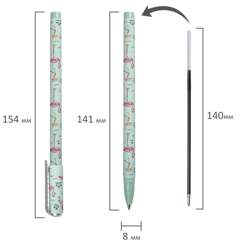 Фото товара Ручка шариковая Soft Touch Stick Flamingo синяя — Krasavita.by