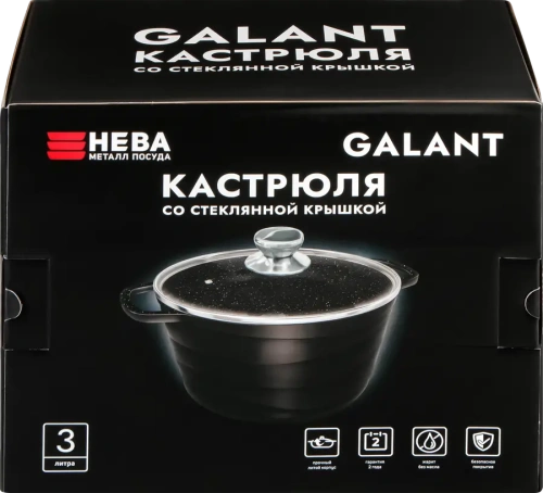 Фото товара Кастрюля 3  "Galant" с крышкой — Krasavita.by